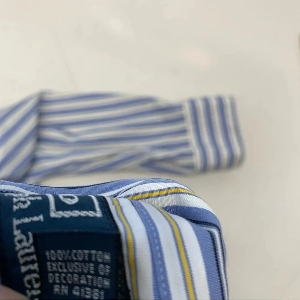 Polo Ralph Lauren Shirt Men‎ XXL  Stanton Classic Blue Stripe Pony 100% Cotton